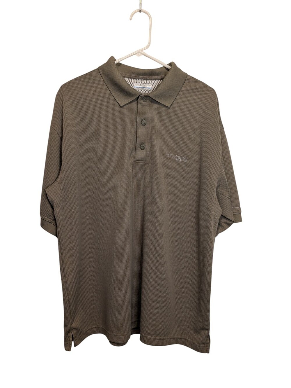 Columbia PFG Perfect Cast Men's L Polo Shirt Omni Shade Fishing Brown FM6016